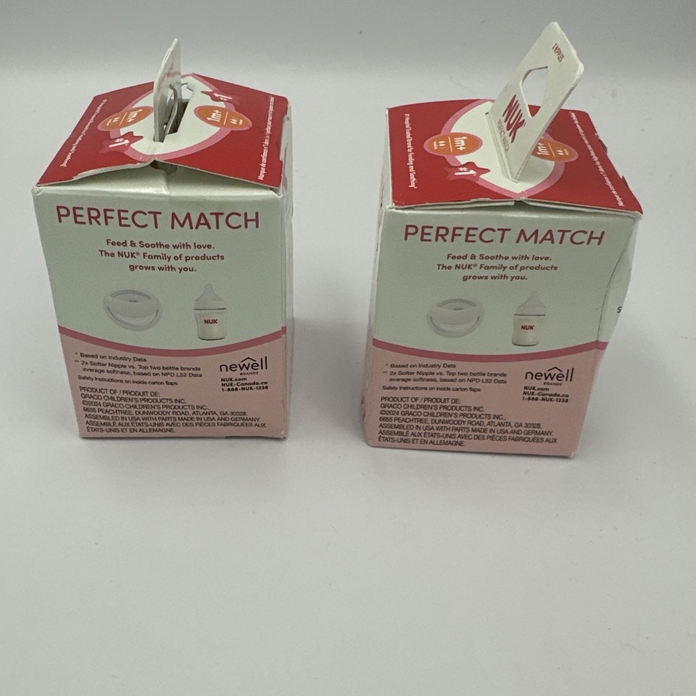 New NUK Perfect Match Bottle Nipples 1m+ 2 Silicone Anti-Colic Airvent - Lot 2 - Picture 3 of 7